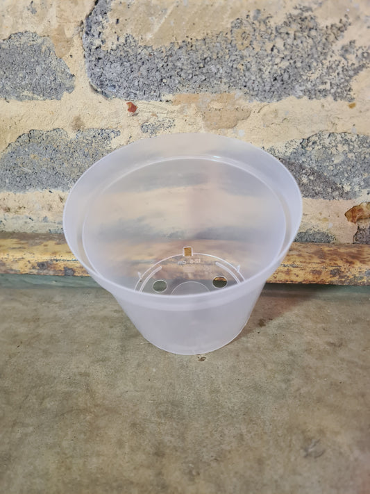 Clear plastic pot 12.5cm