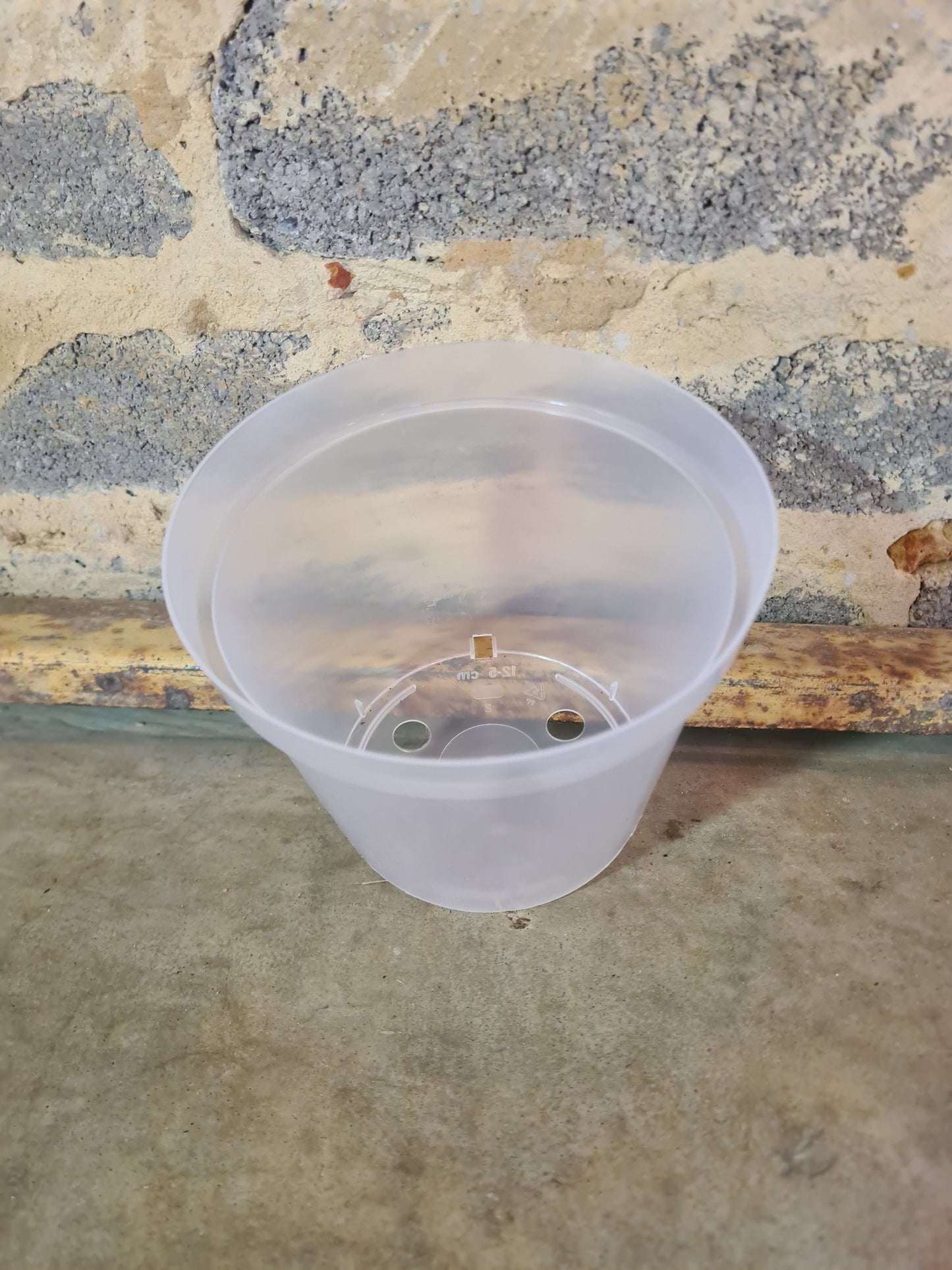 Clear plastic pot 12.5cm
